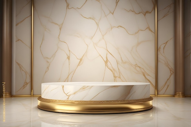 Gold und weißer Marmor Ausstellungspodium für Luxusprodukte