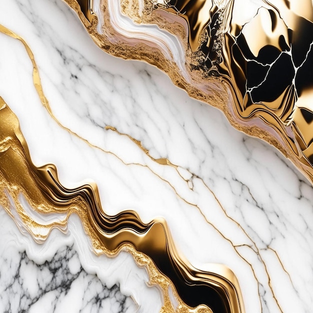Foto gold- und weißmuster mit naturmuster aus schwarzem marmor hintergrund für textur