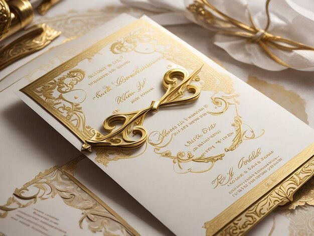Foto gold-weiße vintage-grüßkarte luxus-ornament-schablone ideal für einladung flyer menü broschüre postkarten hintergrund tapeten dekoration verpackung oder jede gewünschte idee