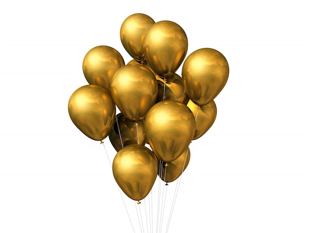 Goldballons isoliert