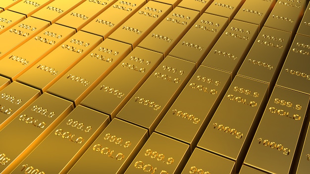 Goldbarren 1000 gramm 3d-rendering für geschäfts- und finanzinhalte.
