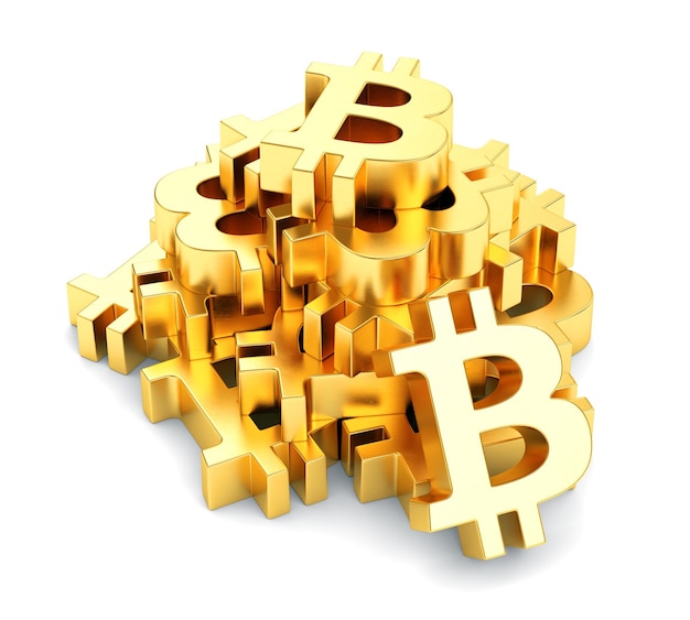 Goldbarren des Bitcoin-Symbols