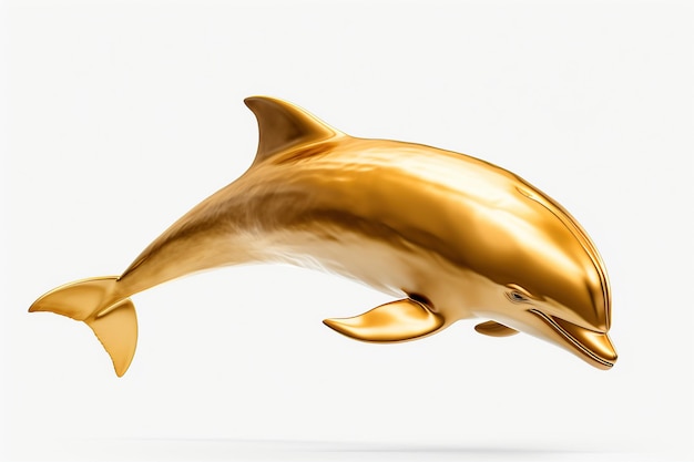 Golddelfin auf weißem Hintergrund