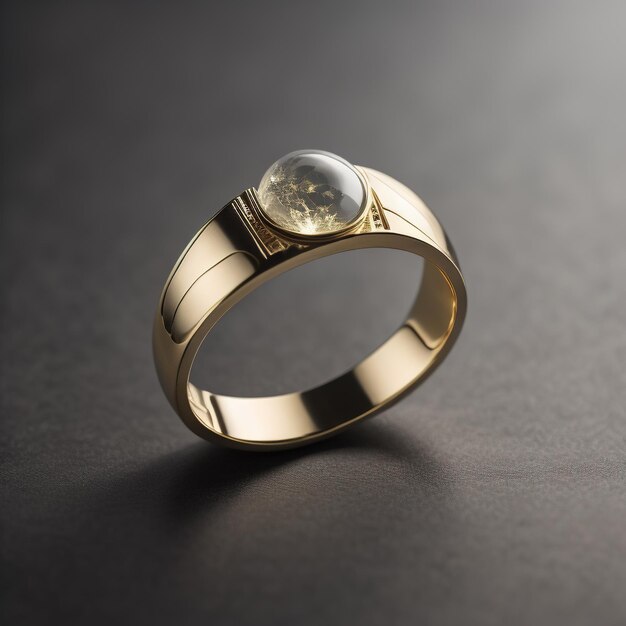 Golddiamantring mit Mond