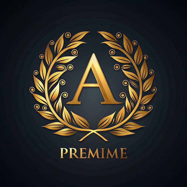 Golden A Letter Logo Design Geschäftsidentität für eine digitale Design-Firma
