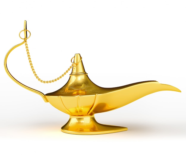 Golden Aladdin magische Geistlampe isoliert