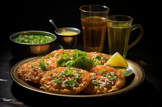 Foto golden bajra kachori comida frita tradicional indiana kachori fotografia de imagem