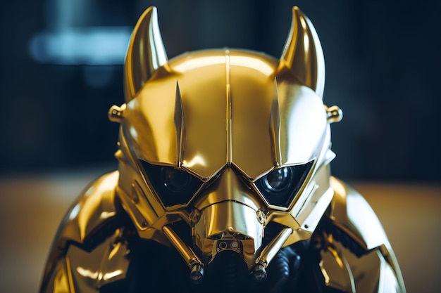 Golden bat metal robot generativo ai tecnología generada