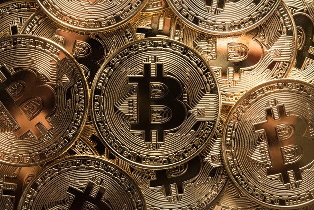 Golden Bitcoins, concepto de dinero electrónico