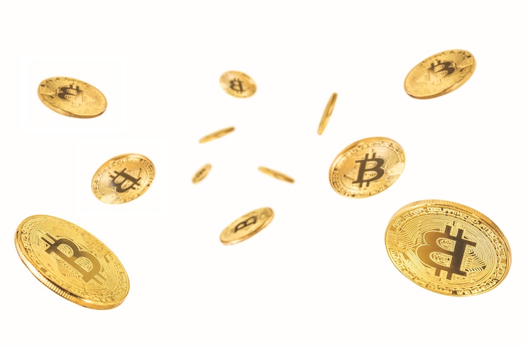 Foto golden bitcoins