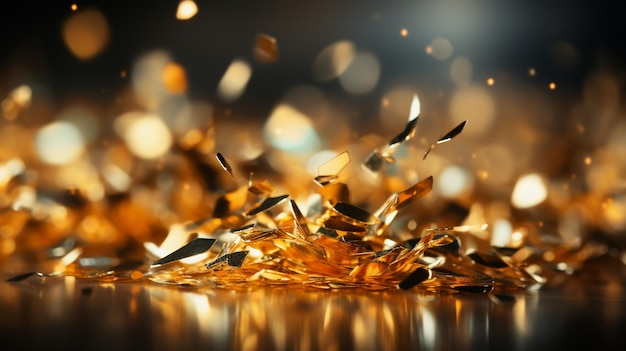 Foto golden cascade ein regen der feierlichkeiten