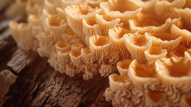 Golden Chanterelle Pilze auf Holz