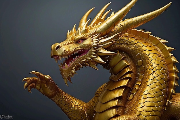 Golden Dragon líder de sorte vir a você com família e amigos