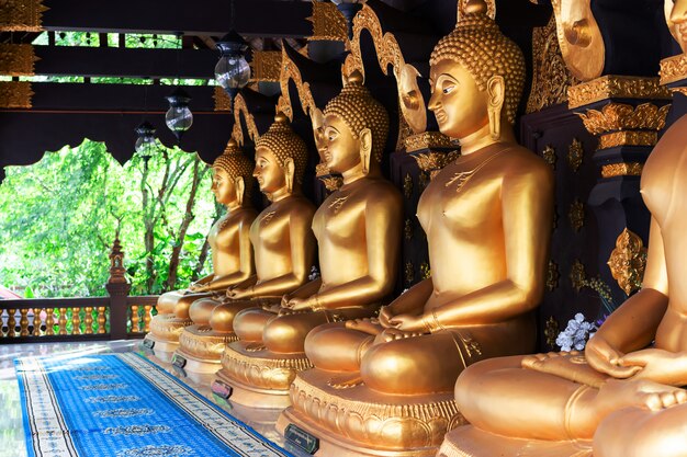 Golden é a estátua de Buda em Meditate of Thailand temple agent de Buddha In Buddhism