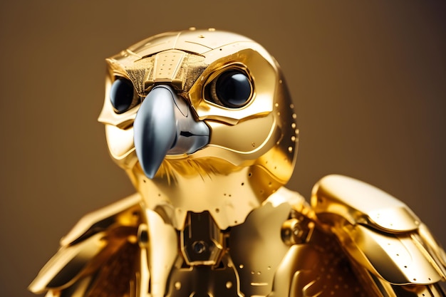 Golden eagle metal robot generativo ai tecnología generada