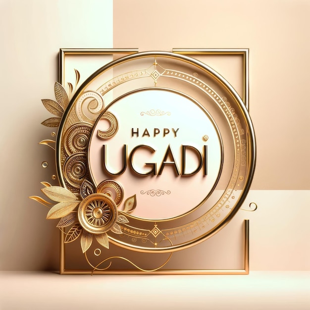 Golden Elegance für Ugadi Luxuriöses festliches Begrüßungsdesign