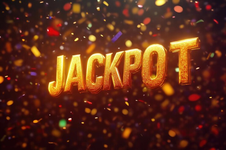 Foto golden fortune jackpot com confeti festivo