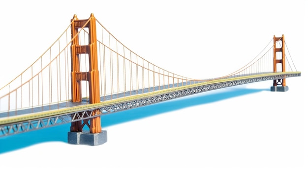 Golden Gate Bridge San Francisco Califórnia EUA isolado no fundo branco generativo Ai