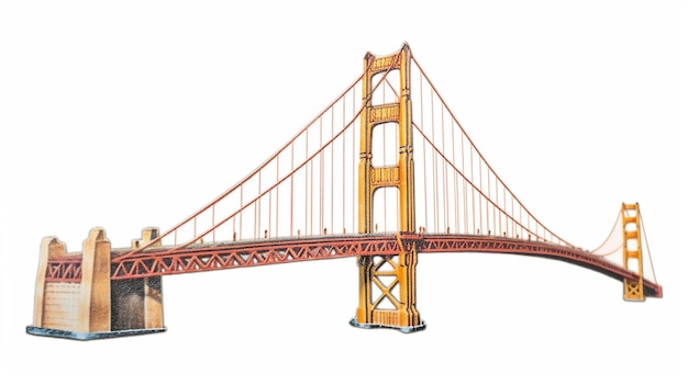 Golden Gate Bridge San Francisco Kalifornien USA isoliert auf weißem Hintergrund generative Ai