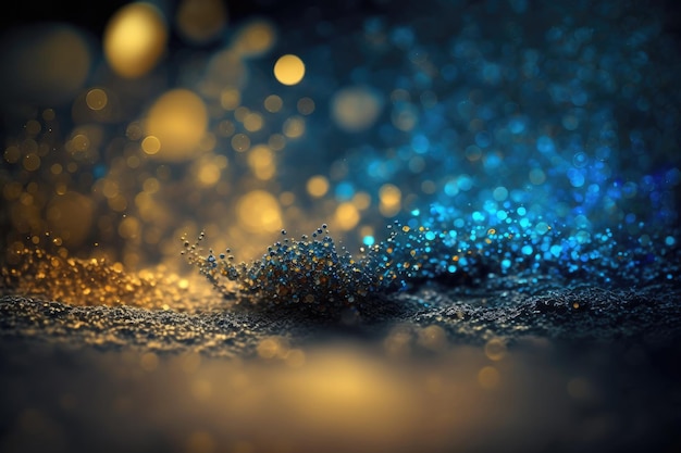 Golden Glitter luz Abstrack fondo generativo AI