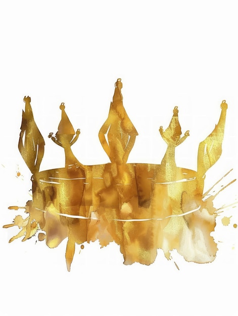 Golden Kings Crown Aquarell Illustration Generative KI