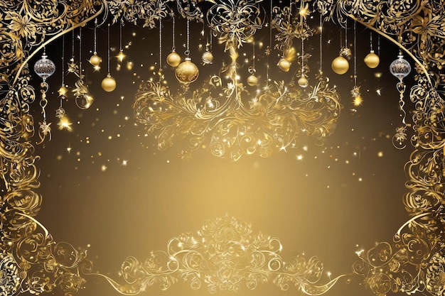 Foto golden luxurious christmas wallpaper bright xmas banner