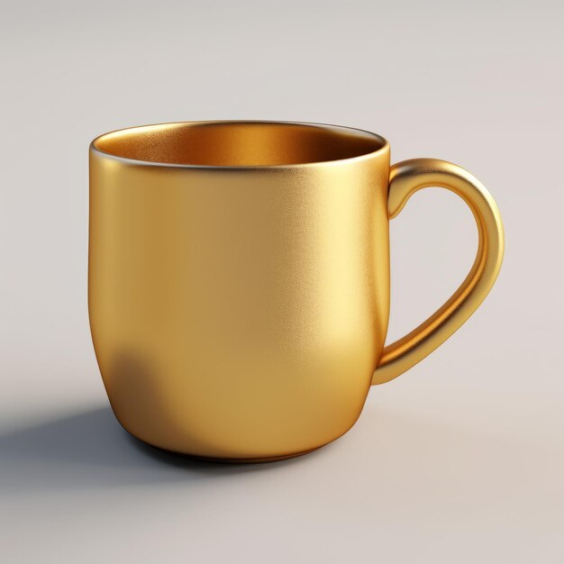 Golden Mug 3ds Max Subtle Shading Matte Foto Simplicidade ousada