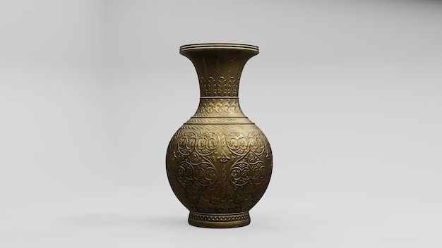 Golden Old golden jar tetera aislado 3d