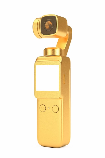 Golden Pocket Handheld Gimbal Action Camera 3D-Rendering