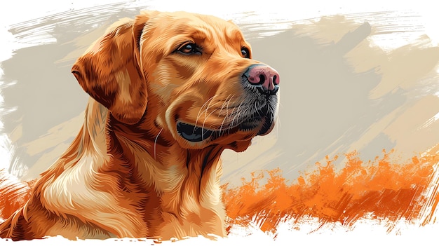 Golden Retriever, cachorro-bombardeiro escocês, em uma encantadora ilustração