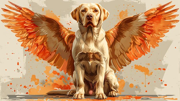 Golden Retriever, ein schottischer Gewehrhund, in einer reizvollen Illustration