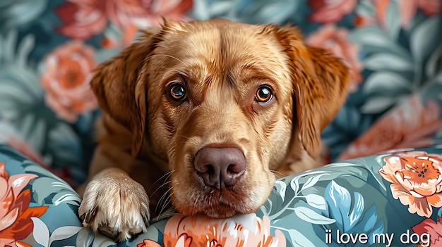 El Golden Retriever es un perro escocés con armas en una encantadora ilustración