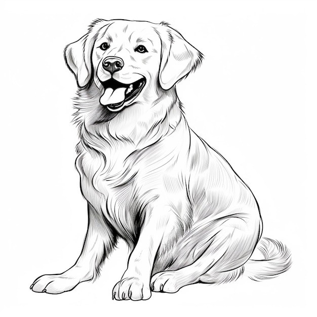 Foto golden retriever mix desenhos anjo fofo livro de coloração fofo kawaii arte de linha