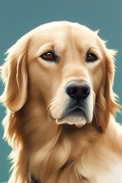 Golden retriever perro retrato ilustración generativa ai