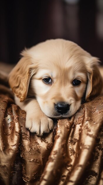 Foto golden retriever recém-nascido a dormir