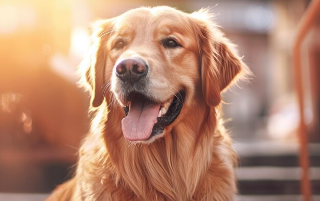 El Golden Retriever sonriendo