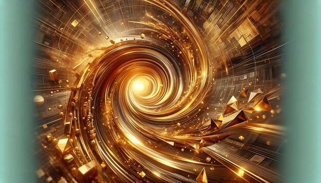 Golden Vortex Um símbolo giratório do mundo acelerado do comércio de ouro em Wallp Financeiro Abstrato