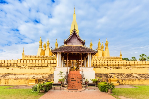 Golden Wat Thap Luang en Vientiane, Laos.