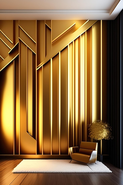 Goldene 3D-Wand