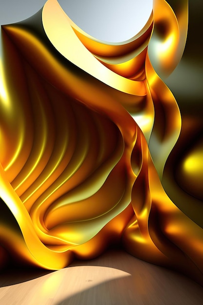 Goldene 3D-Wand