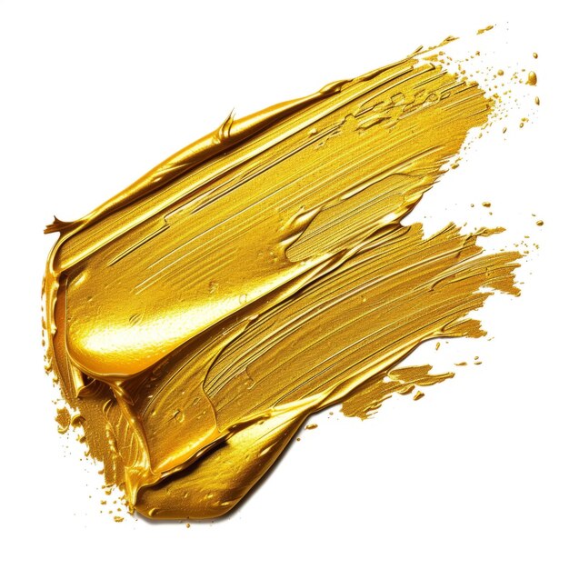 Goldene Acrylfarbe auf weißem Hintergrund