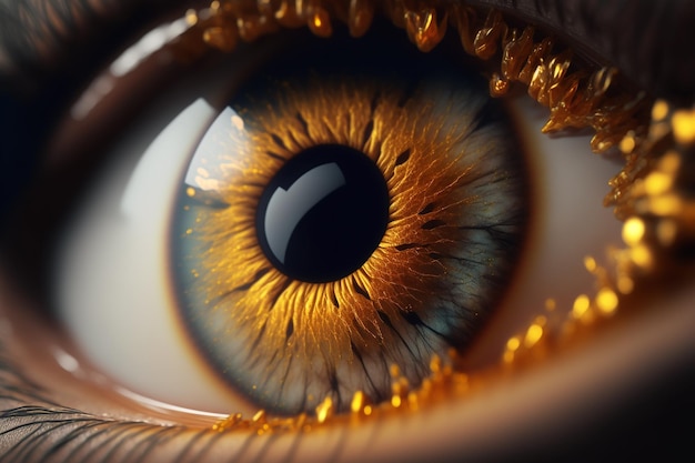 goldene augen, nahaufnahme, generative ai