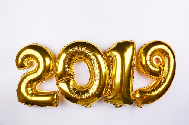 Goldene Ballone des neuen Jahres 2019