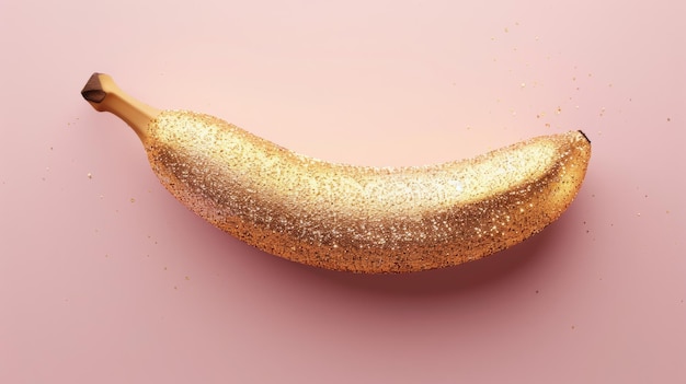 Goldene Banane auf rosa Hintergrund