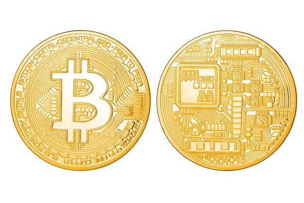 Goldene Bitcoin isoliert