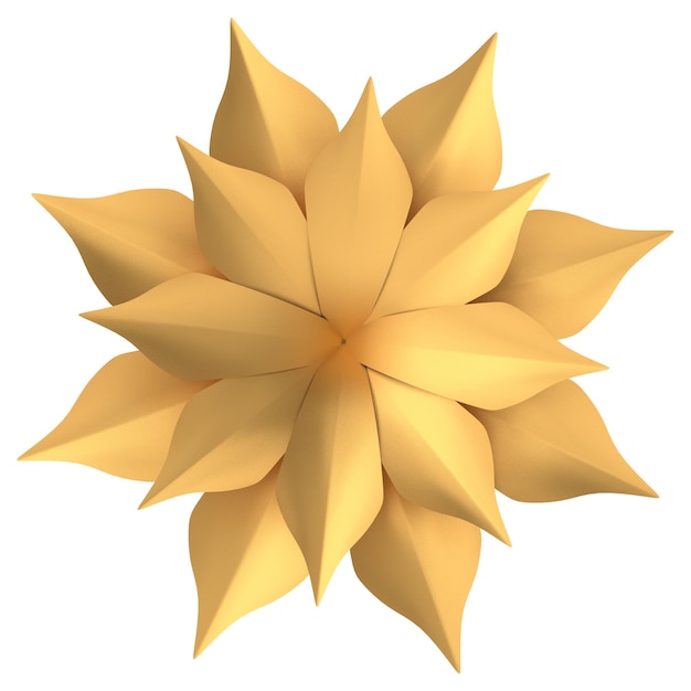 Goldene Blume 3D-Blume 3D-Darstellung
