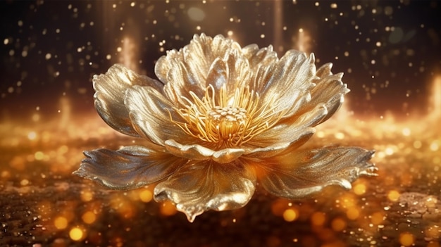 Goldene Blume auf goldenem Hintergrund