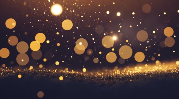 Goldene Bokeh-Lichter in der Nacht