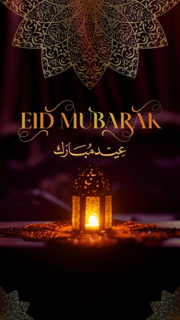 Goldene braune Eidmubarak-Instagram-Geschichte