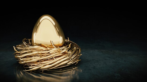 Foto goldene eier 3d-rendering